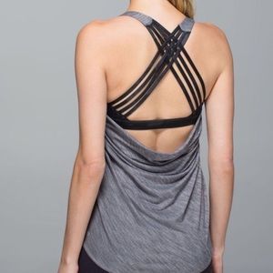 Lululemon | Wild Tank In Heathered Slate / Dream Rose Deep Coal Black